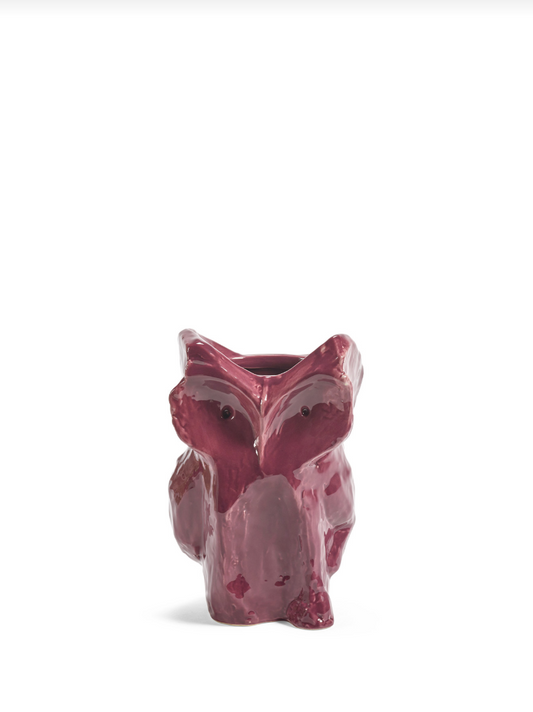 Owl vase XS aubergine after midnight