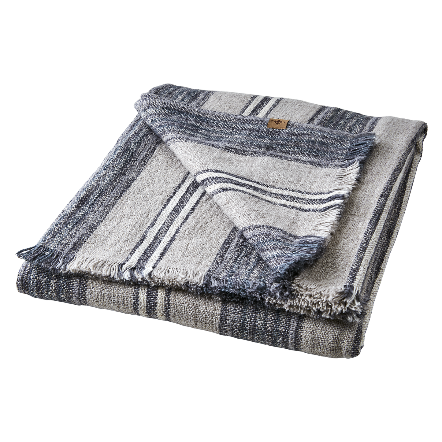 Hilda pledd/duk, 250x140 cm, blå/grå