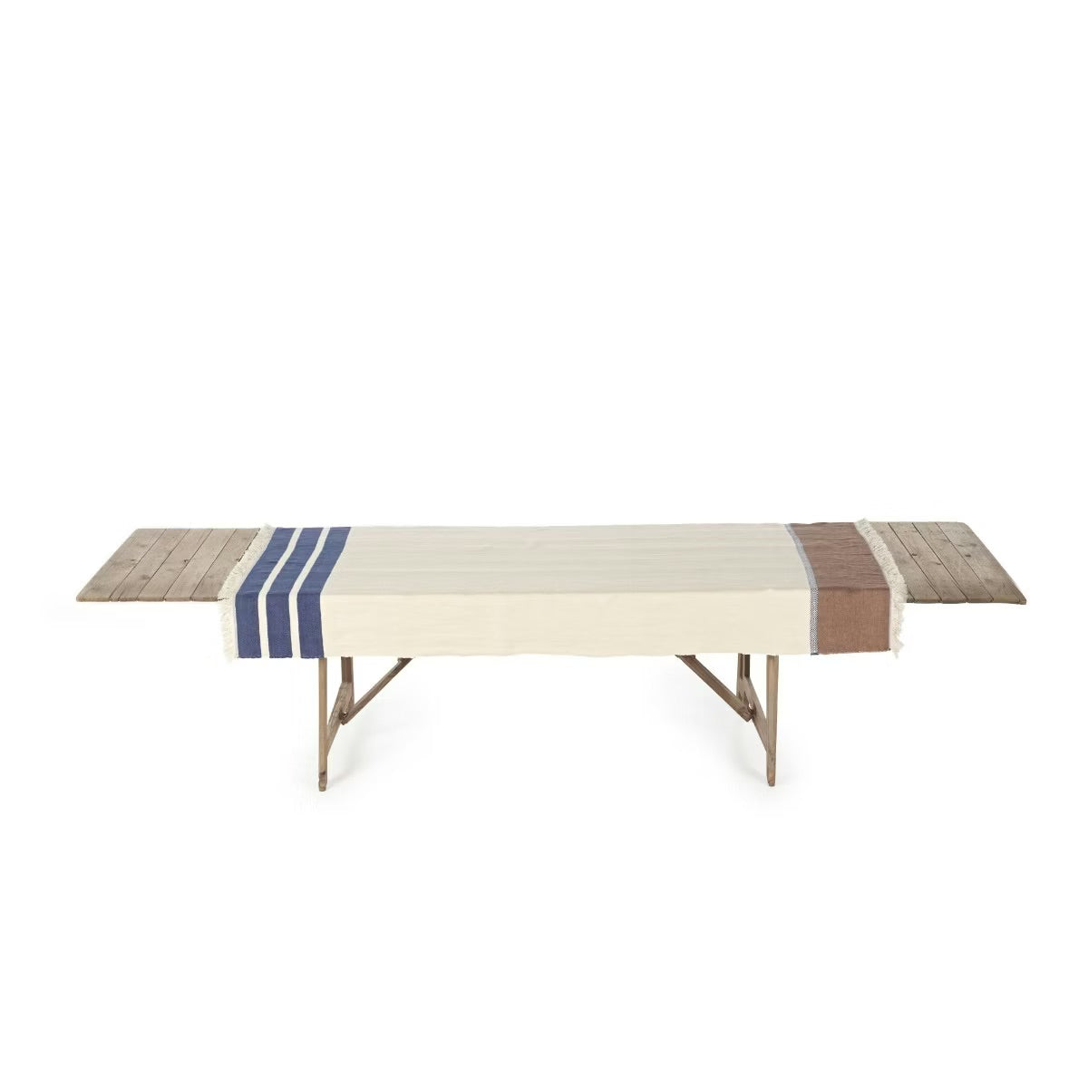 Marina stripe linpledd/duk 120x240 cm, Indigo