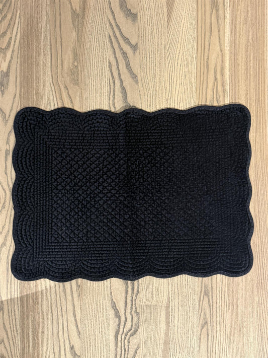 Bordbrikke avlang velur Blue Graphite