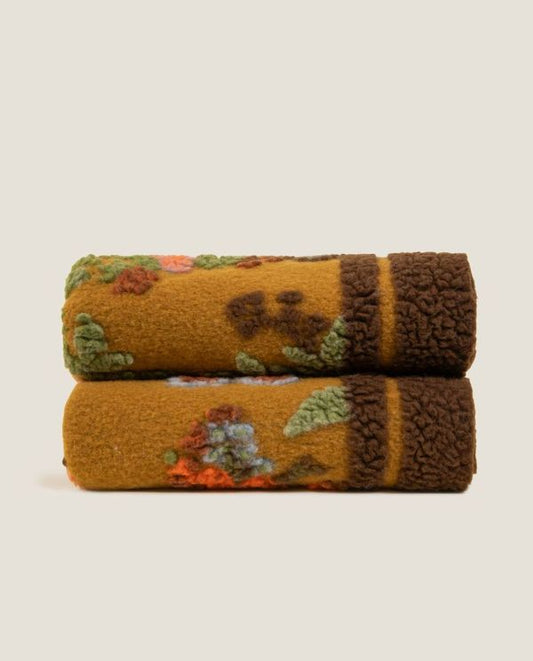 Boiled Wool Paradisiaco Senape Arazzo pledd, 150x190