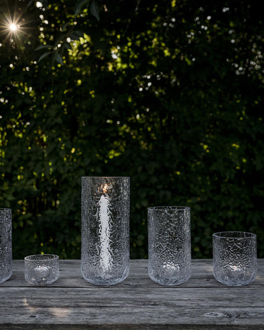 Teysholder mønstret glass Ø9xH15 cm