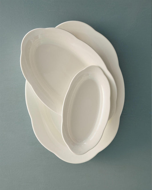 Dyp oval tallerken L white silhouette