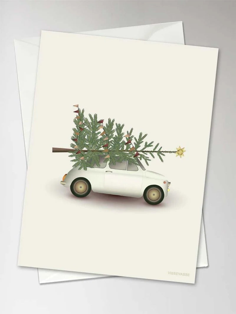 kort Christmas tree & little car A6