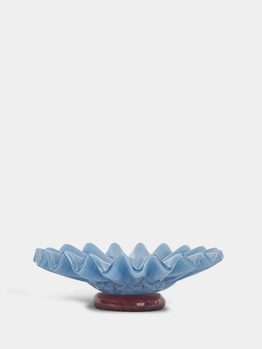 Skål Lori M, light blue/ bordeaus