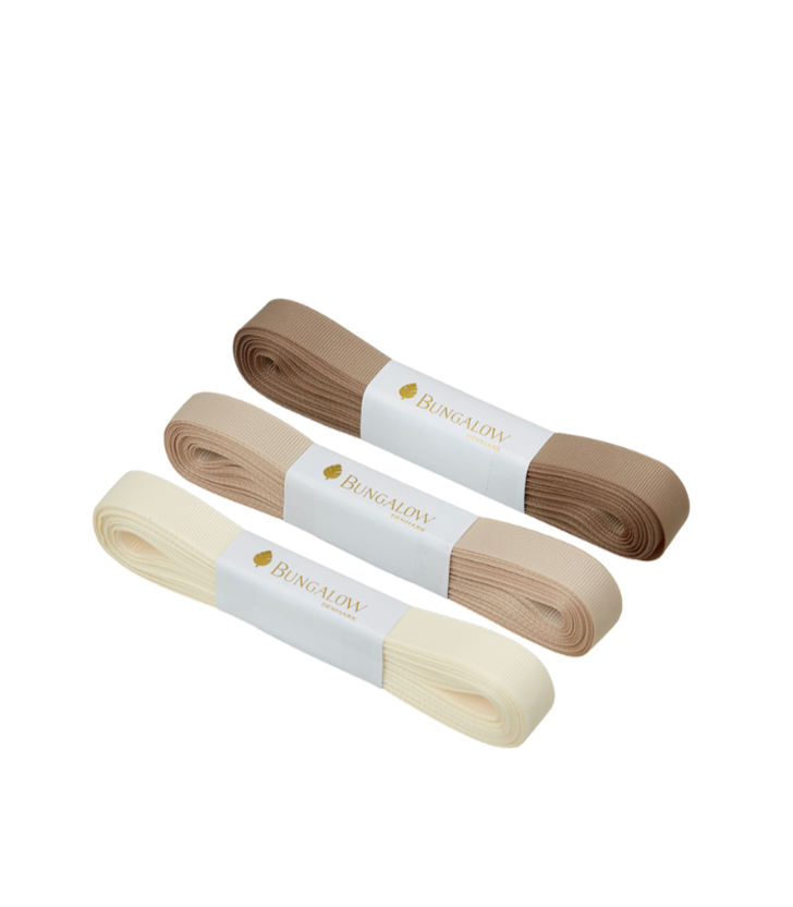 Ribbon Grosgrain 16mm Latte 3pk