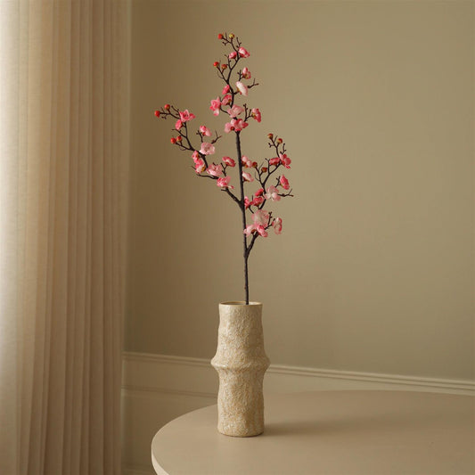 Pink plum blossom branch