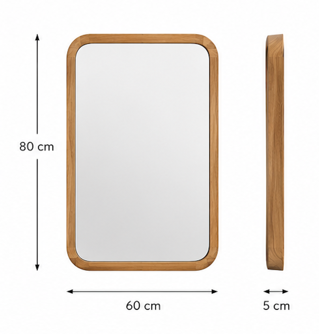 Speil teak 60x80x5 cm