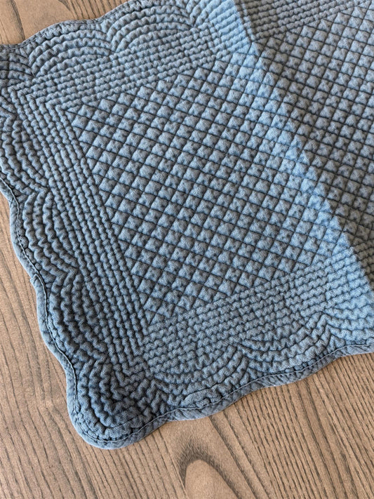 Bordbrikke avlang velur Moonlight blue