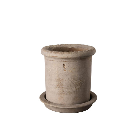 Krukke med fat, Ø16xH16 cm, terrakotta