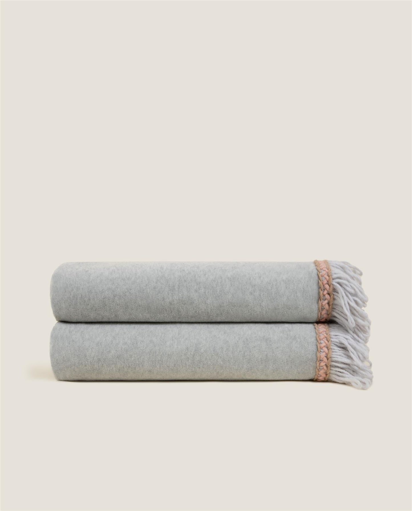 Soft bamboo Perla fringe pledd, 160x200