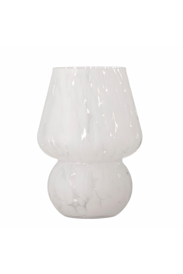 Halim vase, hvitt glass