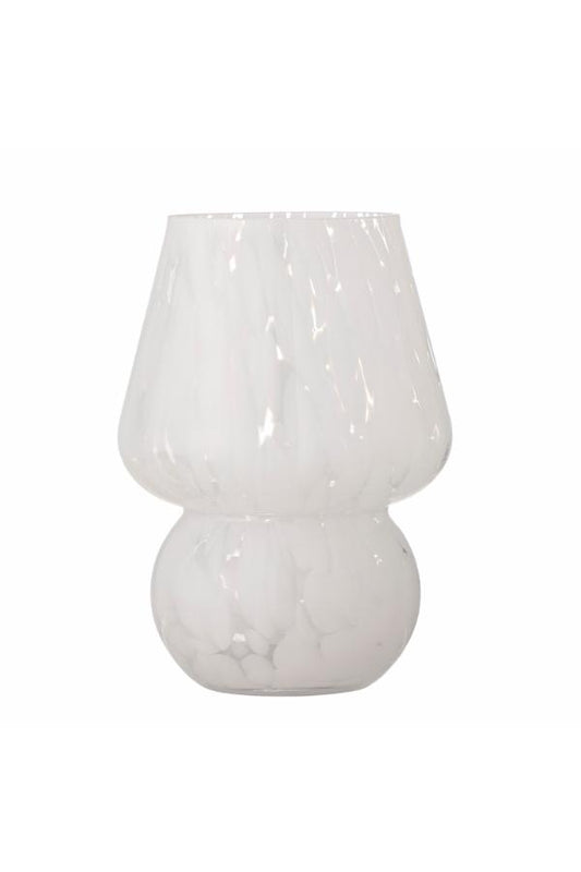Halim vase, hvitt glass