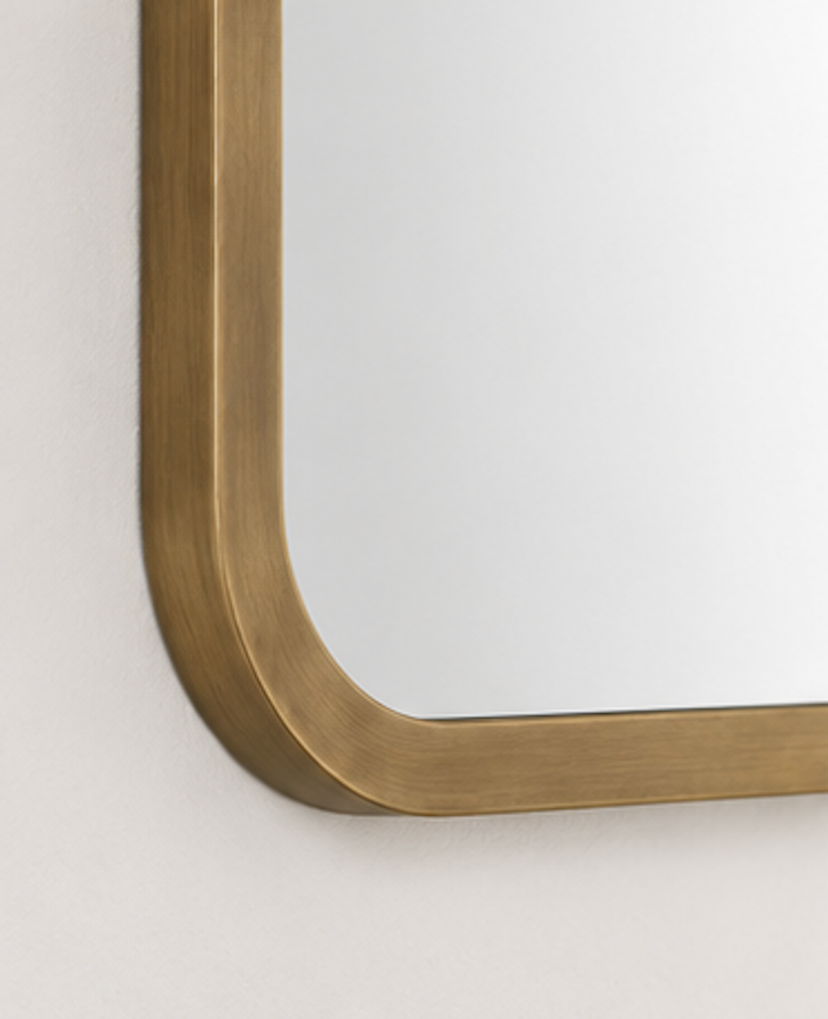 Speil vintage square brass 31x153 cm