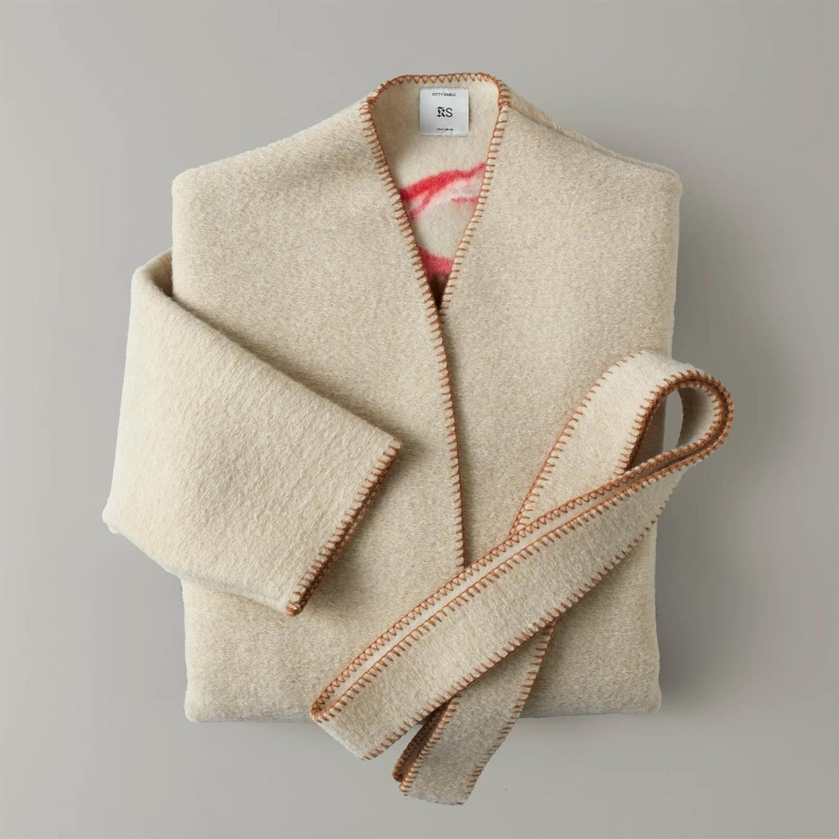GM Horse wool cardigan, beige coral