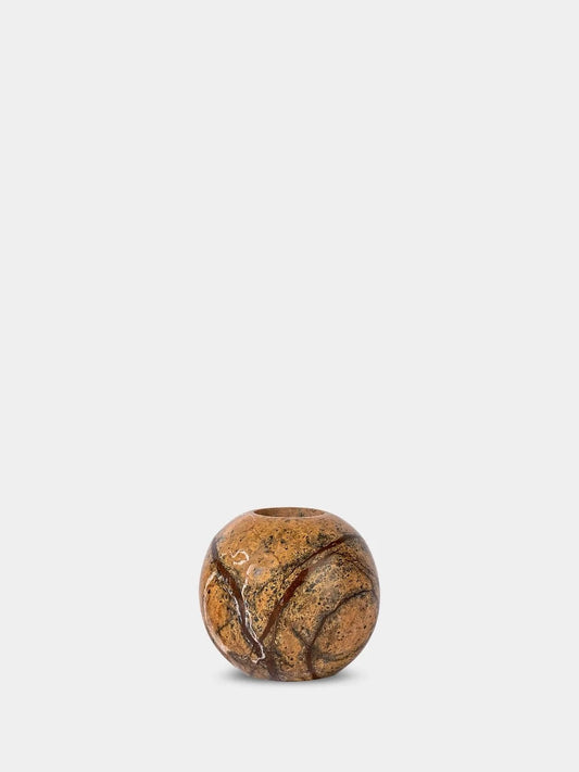 Sten lysestake, brown forest marble