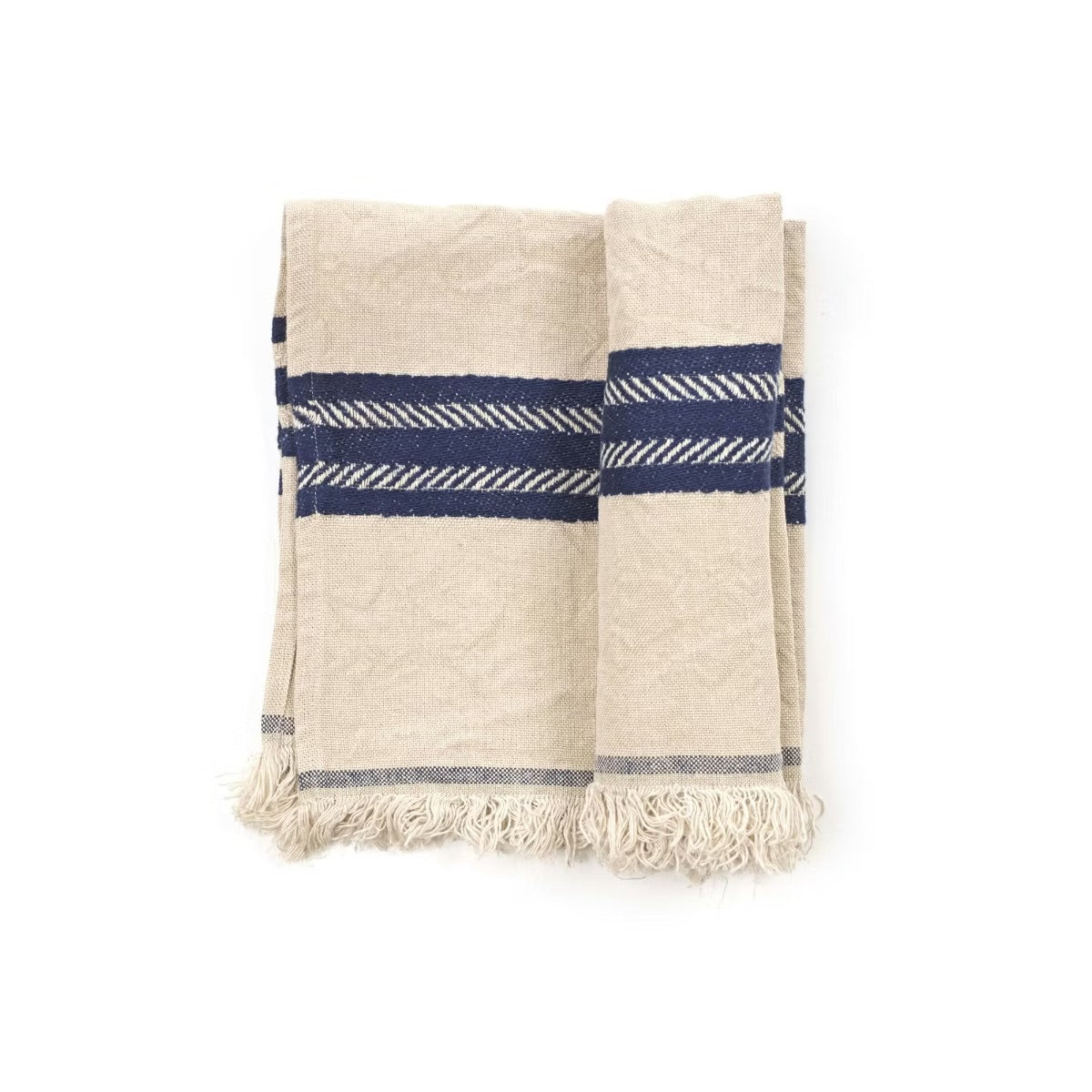 Indigo stripe linserviett 43x43 cm