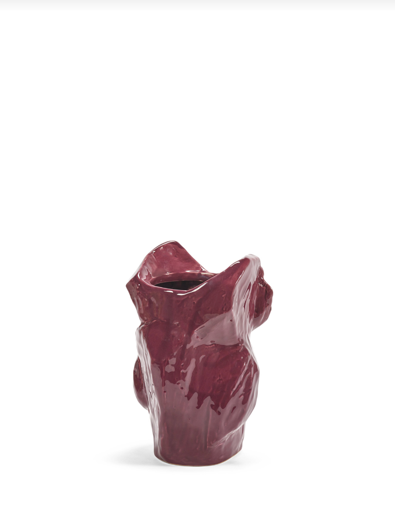 Owl vase XS aubergine after midnight