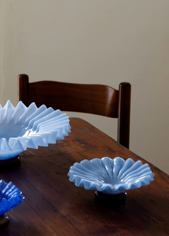 Skål Lori M, light blue/ bordeaus