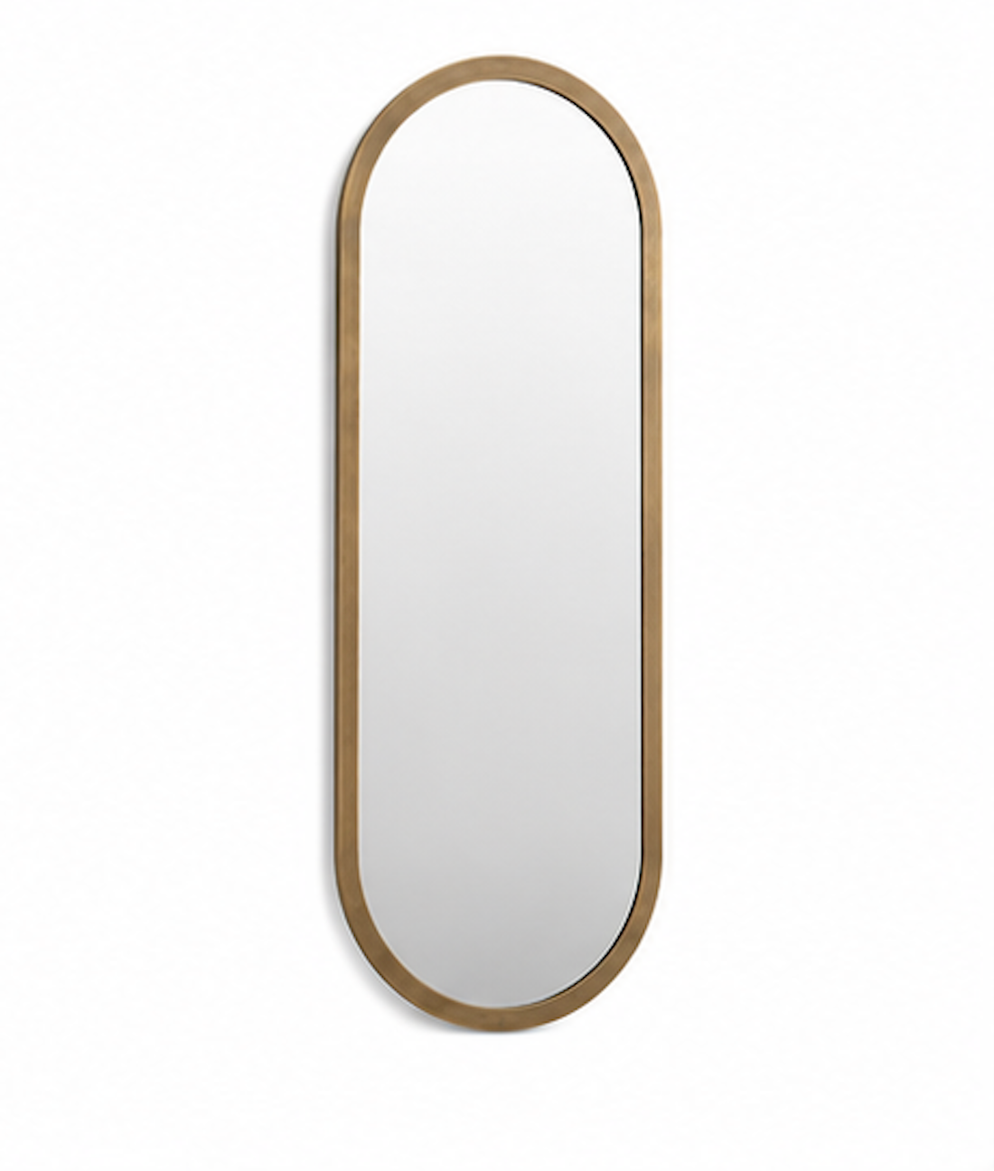 Speil vintage oval brass 40x120 cm