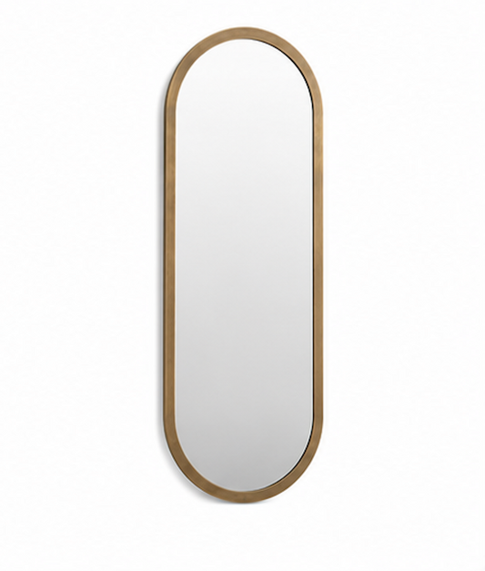 Speil vintage oval brass 40x120 cm