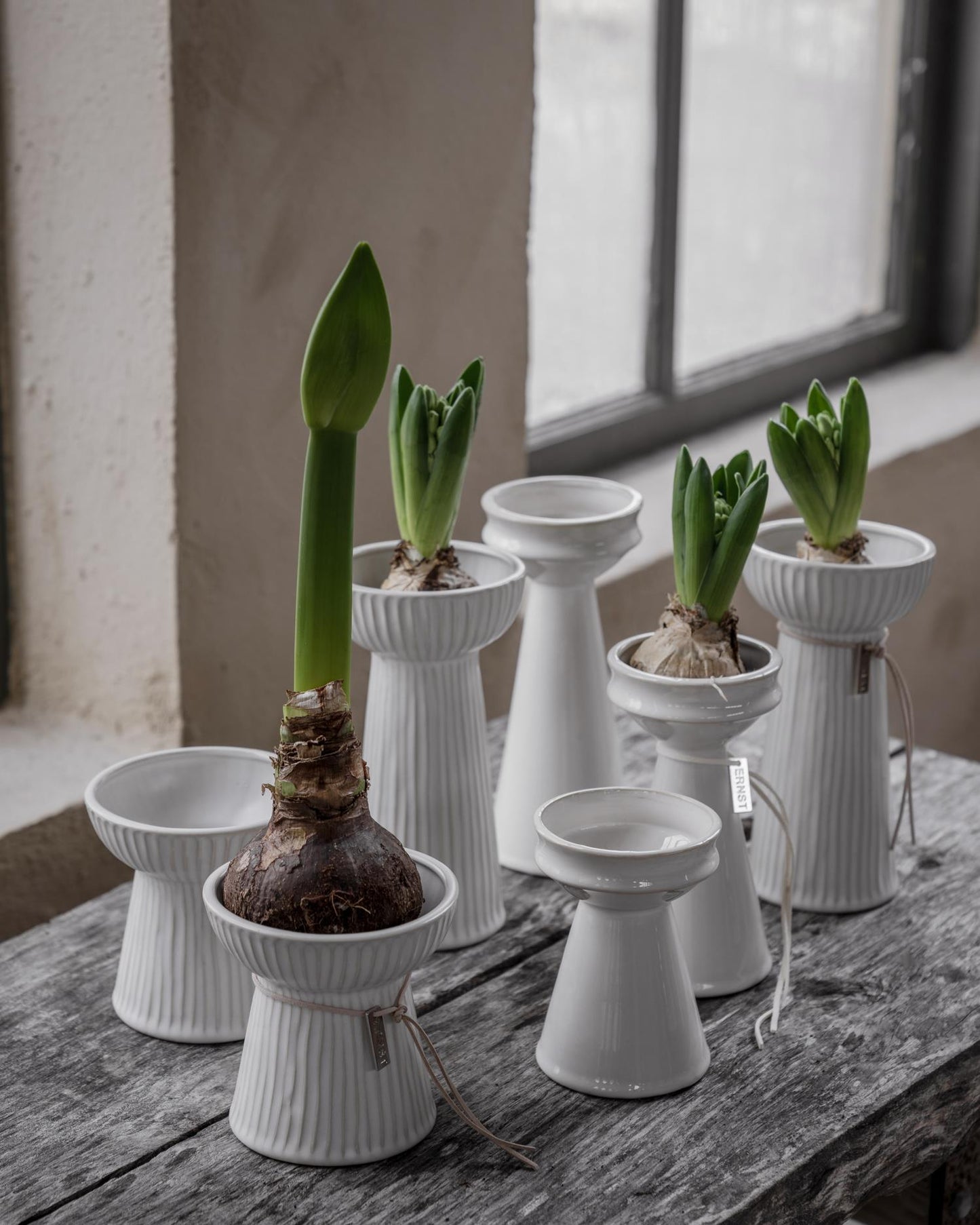 Løkvase stengods, ø8,5x12 cm