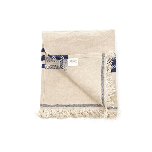 Indigo stripe linserviett 43x43 cm