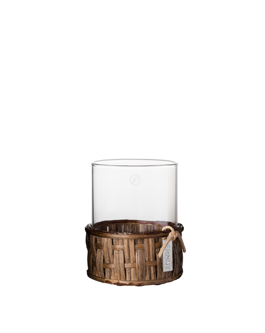 Lykt vase Ø7xH8,5 cm, mørk kurv