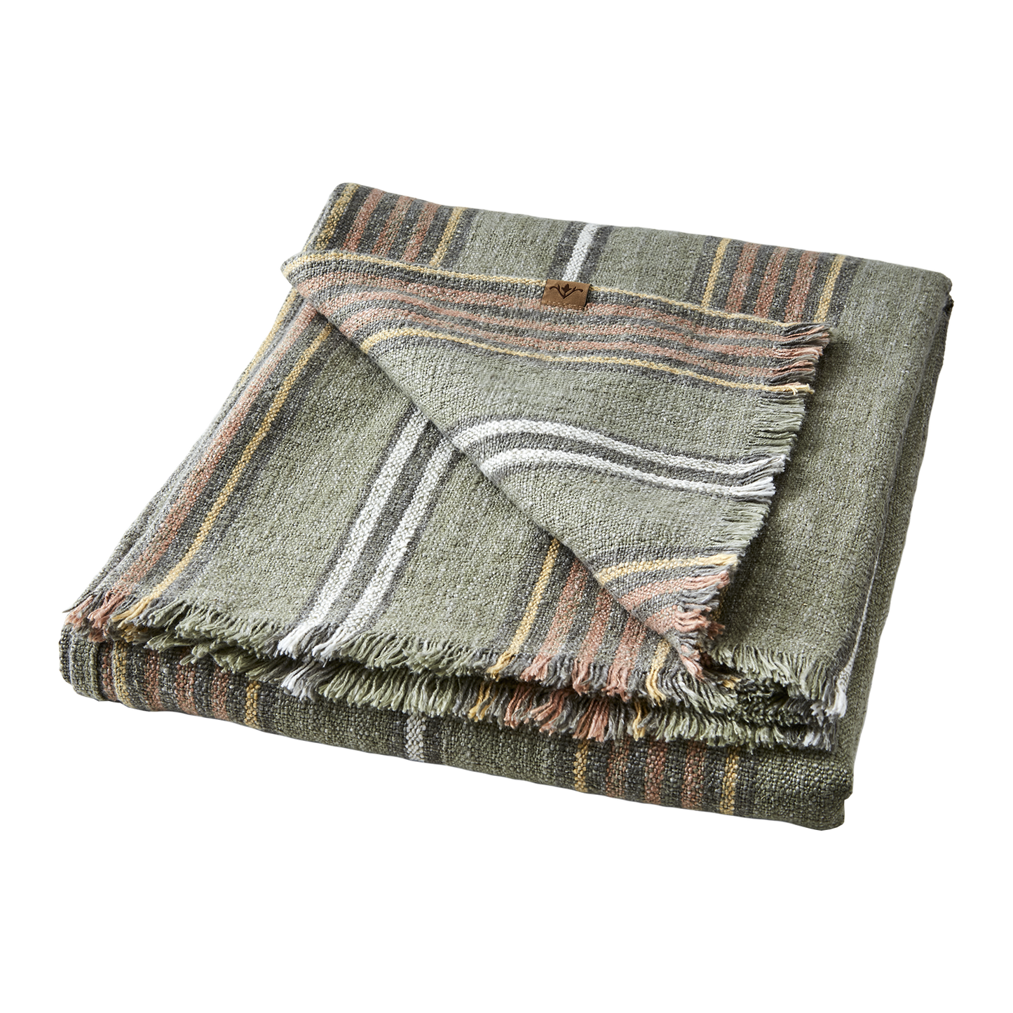 Hilda pledd/duk, grønn/rust 250x140