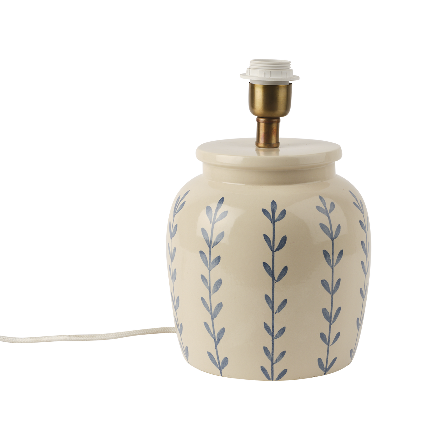 Lisett lampefot Offwhite/blå Ø19,5xH28 cm