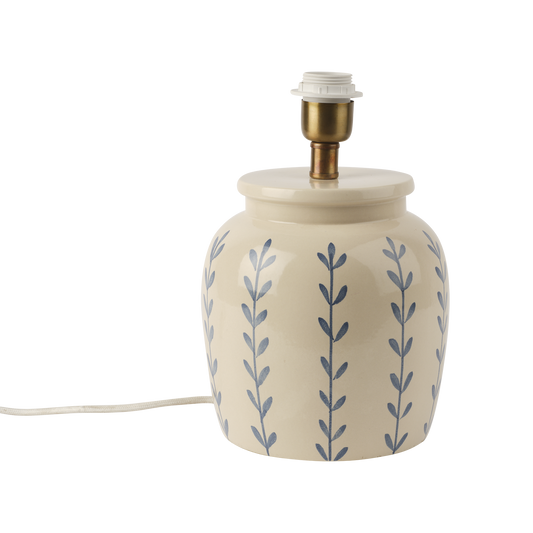 Lisett lampefot Offwhite/blå Ø19,5xH28 cm