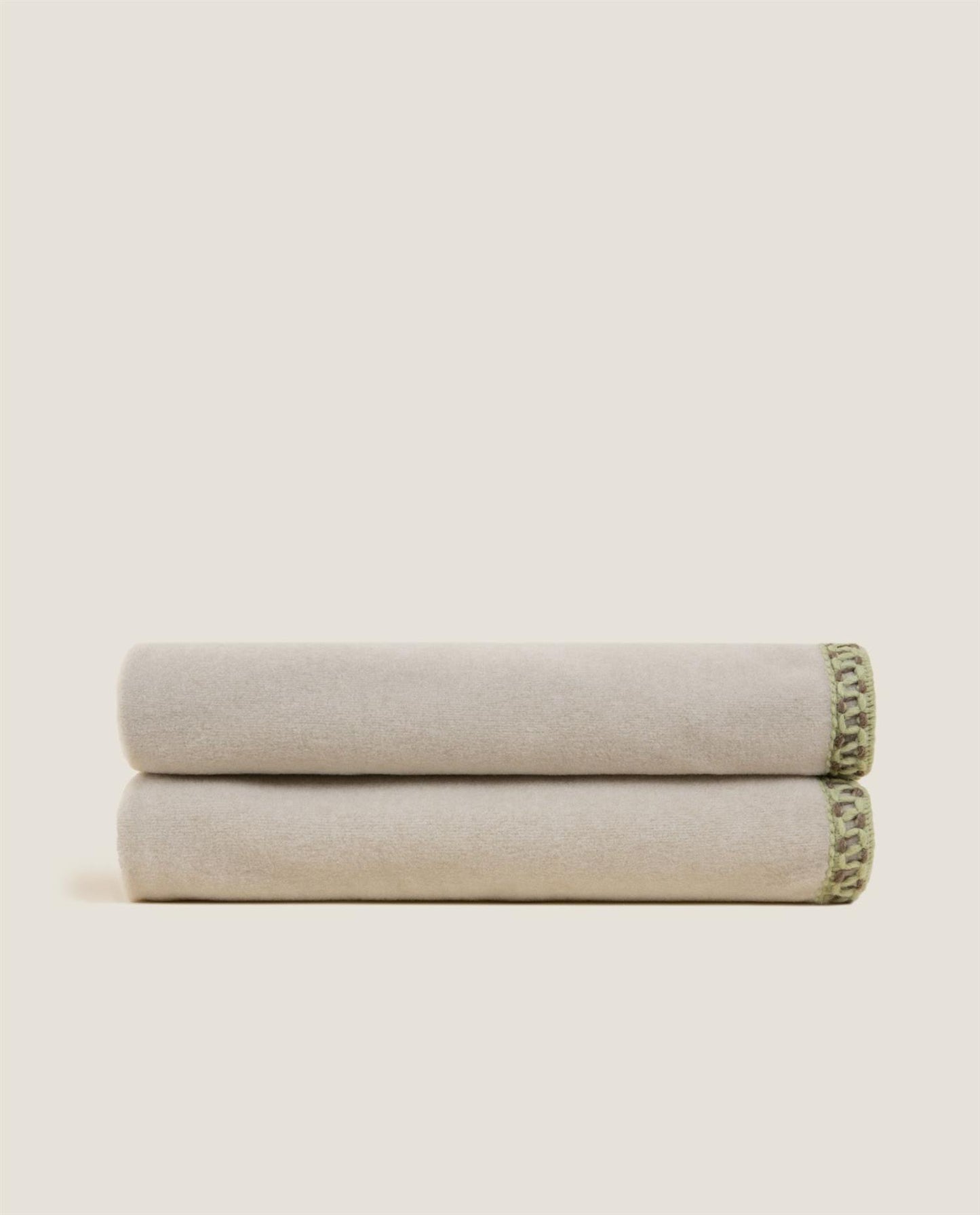 Soft bamboo Nocciola bordo pledd, 160x200