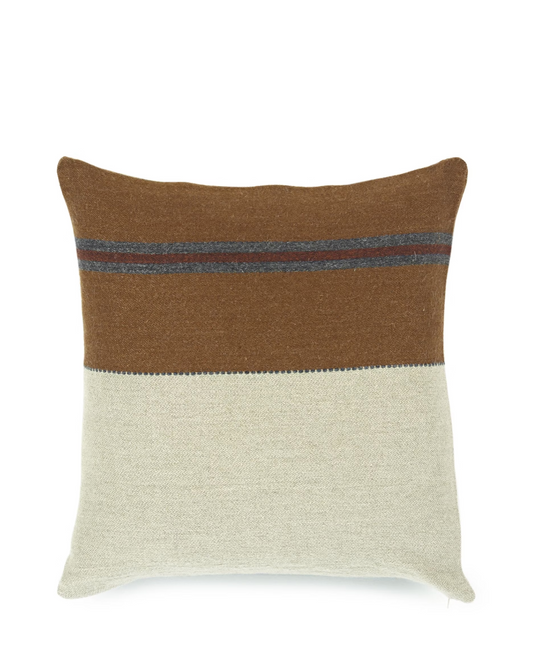 Highland stripe pute, leather 63x63 cm