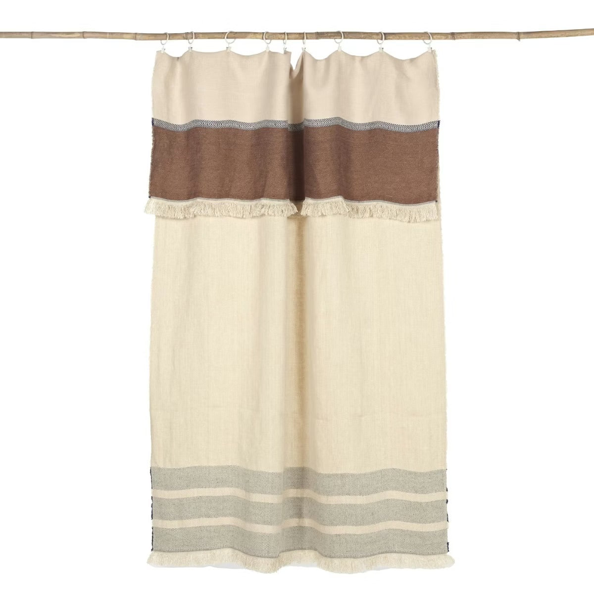 Marina stripe linpledd/duk 120x240 cm, Indigo