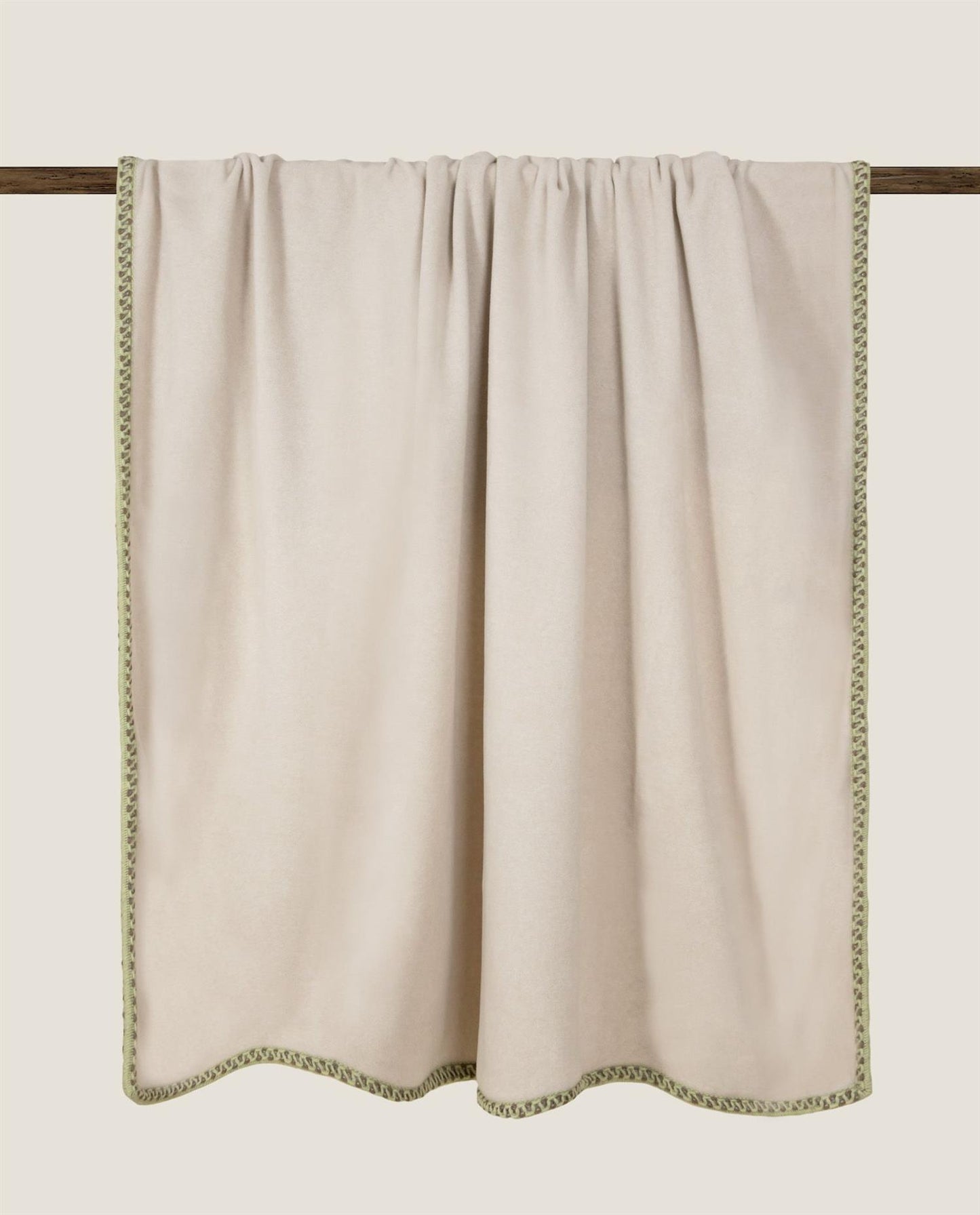Soft bamboo Nocciola bordo pledd, 160x200