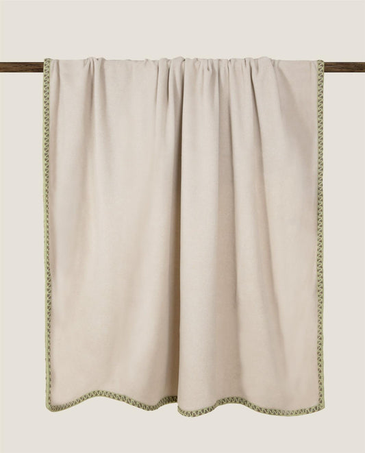 Soft bamboo Nocciola bordo pledd, 160x200