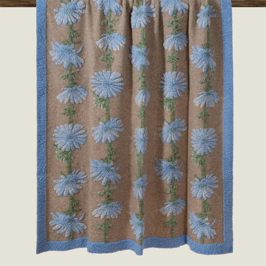Cicoria boiled wool 150x190, Blue