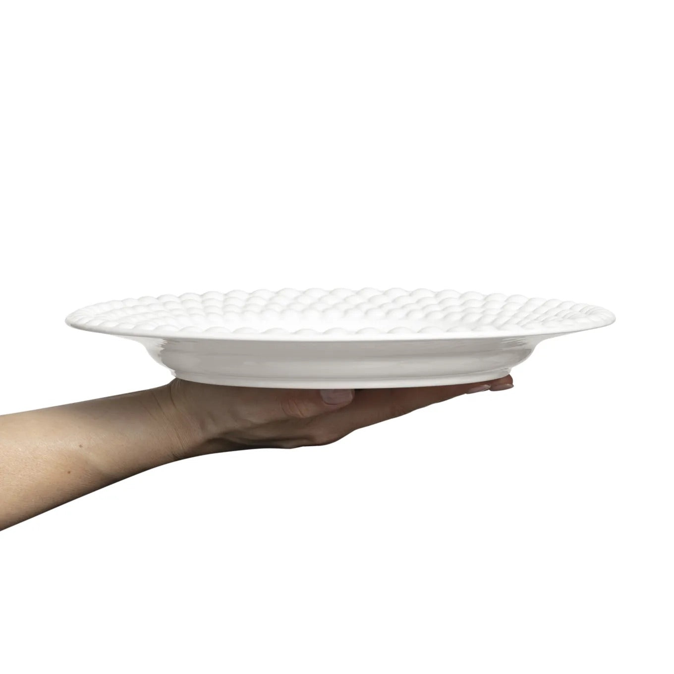 Bubbles Rund Tallerken 28cm, Hvit