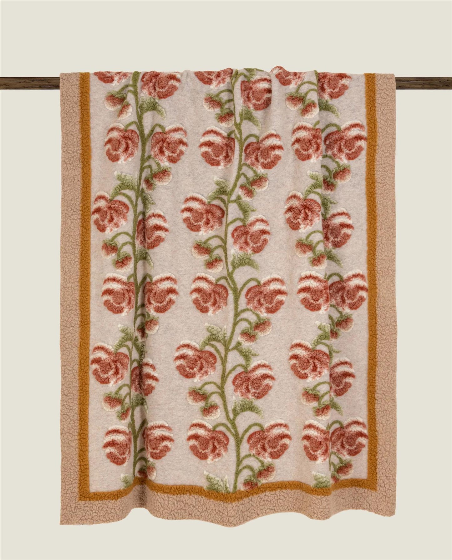 Boiled Wool Landscape Peony pledd, 150x190