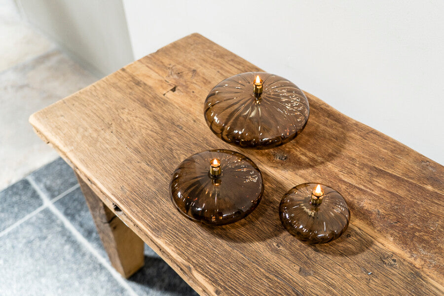 Oljelampe Disc elegant champagne brass, Medium