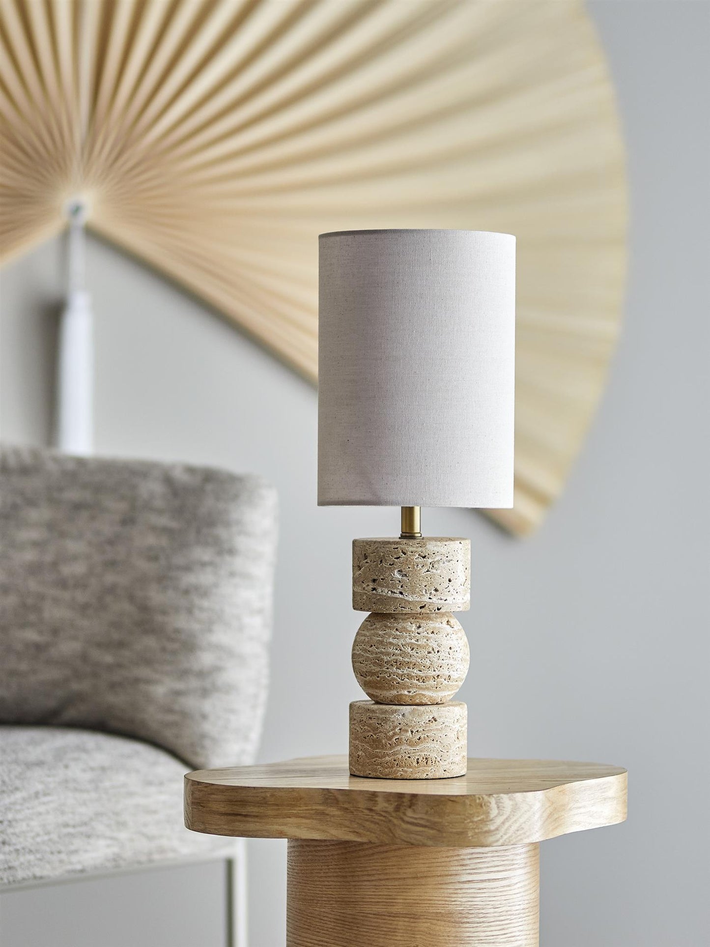 Marci bordlampe Ø21xH53 cm, Natur travertin