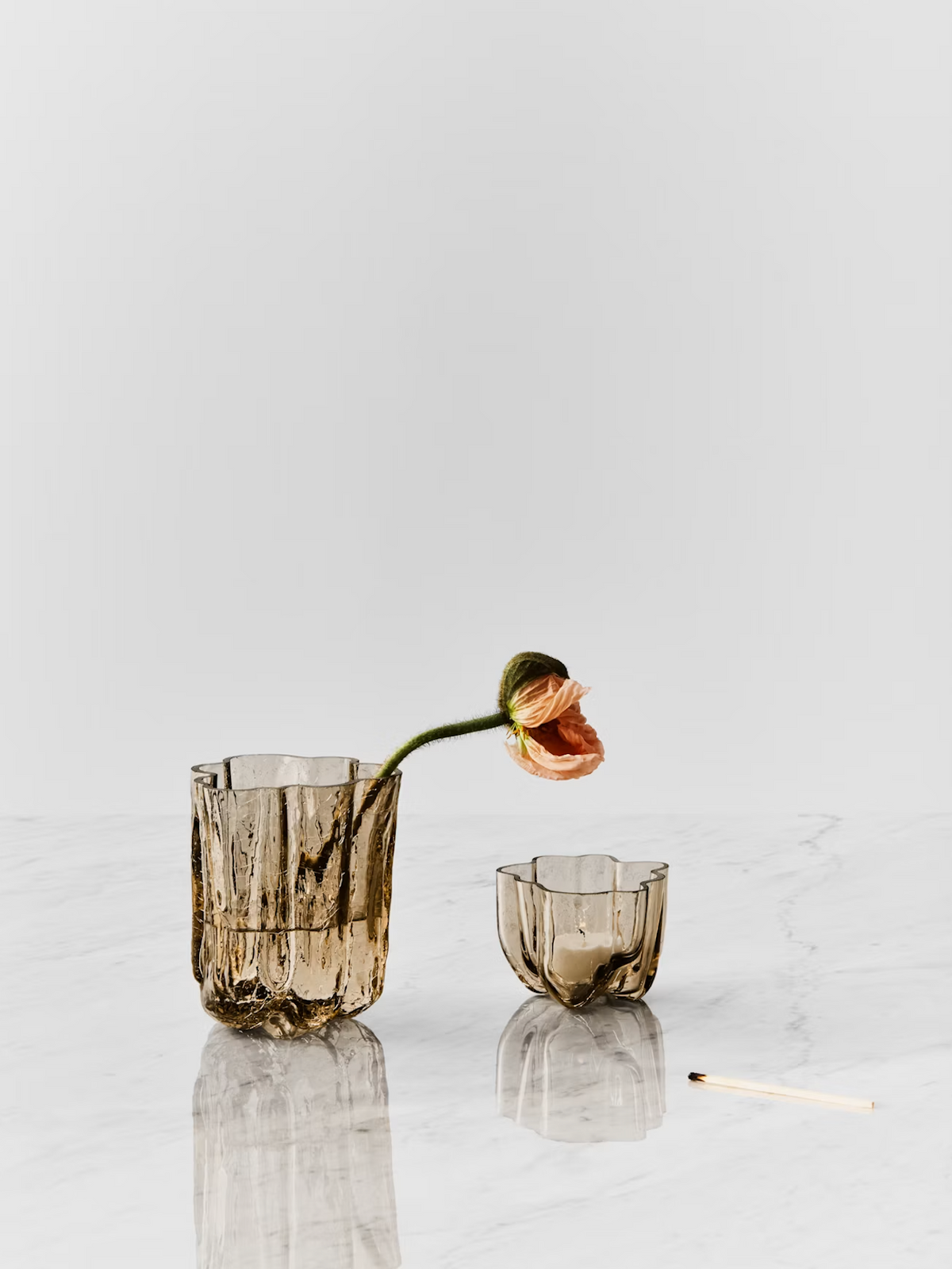 Crackle vase taupe 121 mm