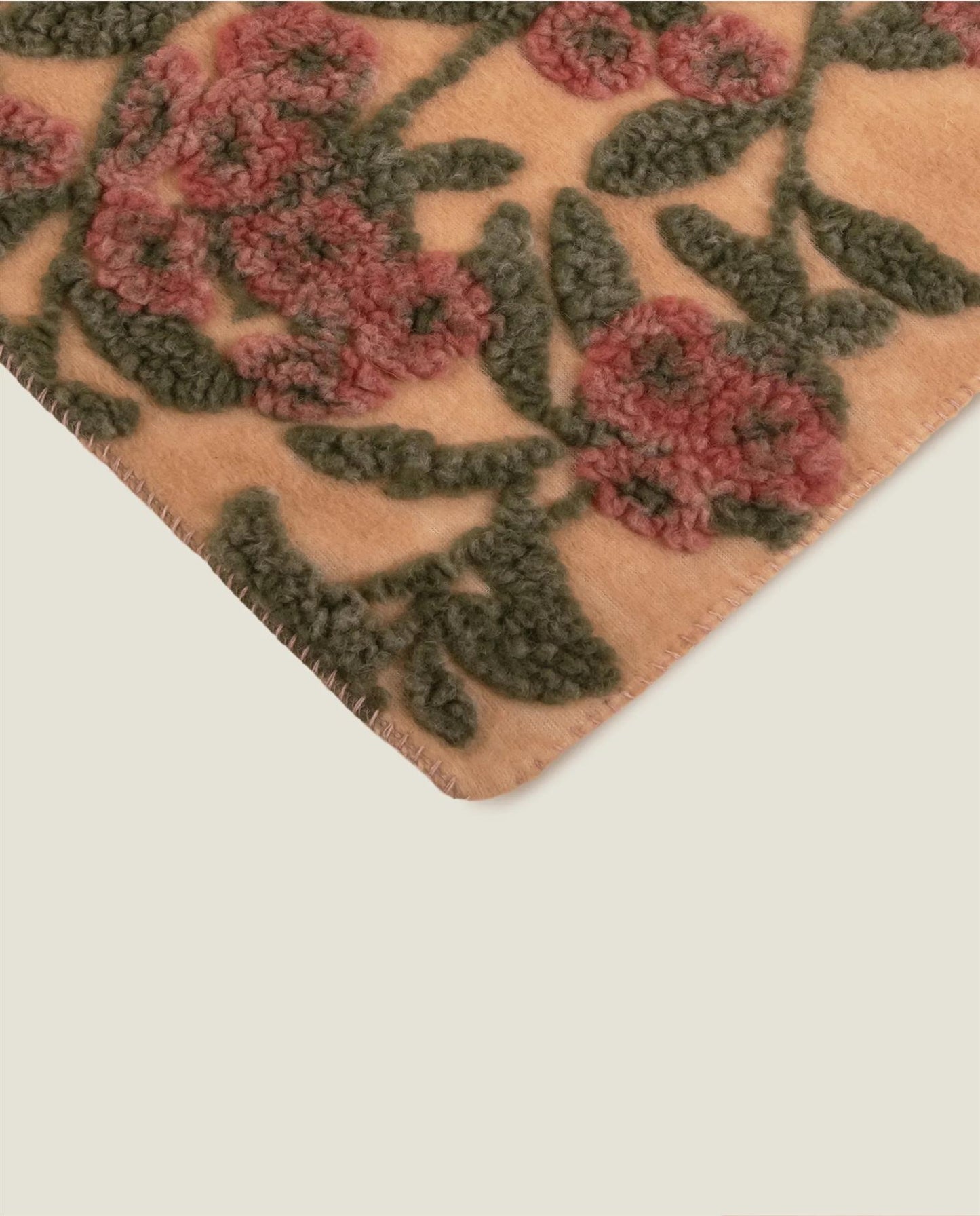 Easy Boiled Wool Old Flower Burgundy pledd, 150x190