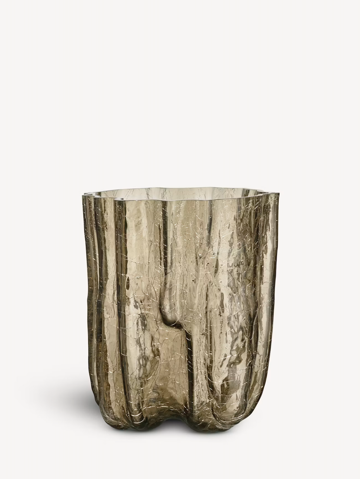 Crackle vase taupe 270 mm