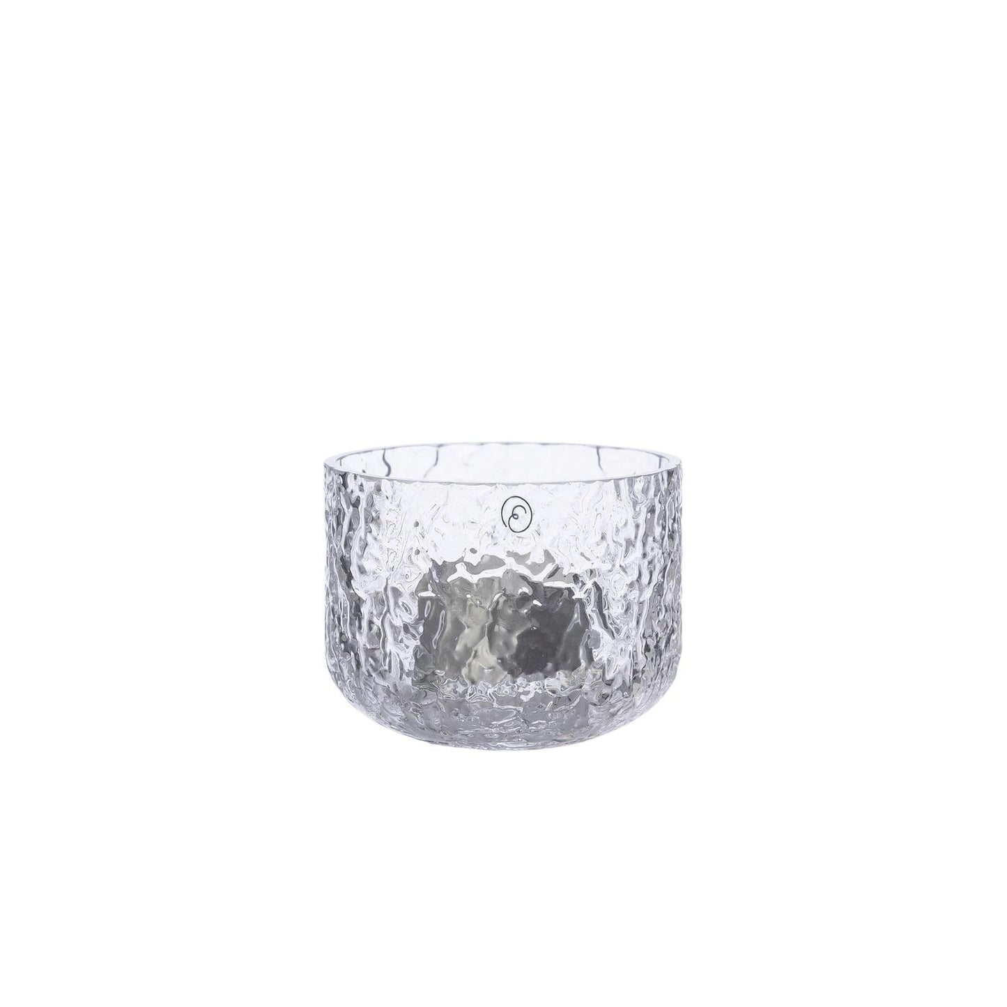 Telysholder mønstret glass Ø8xH6 cm