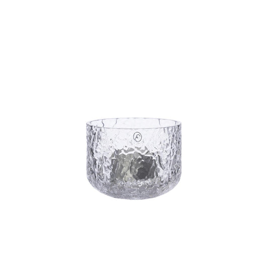 Telysholder mønstret glass Ø8xH6 cm