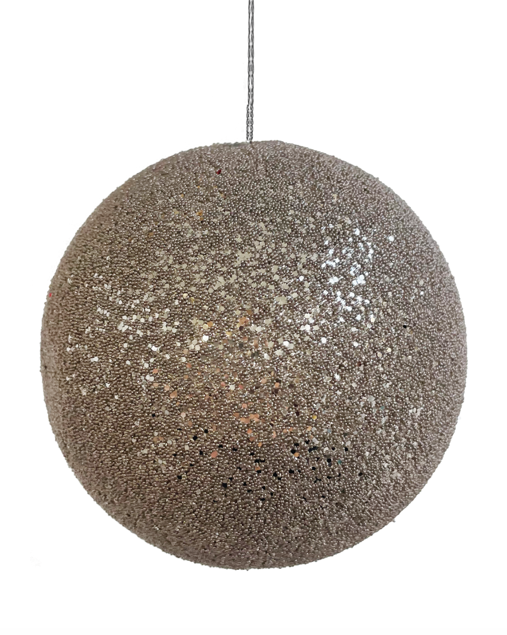 Julekule champagne glitter, 12cm