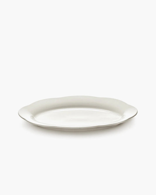 Dyp oval tallerken L white silhouette
