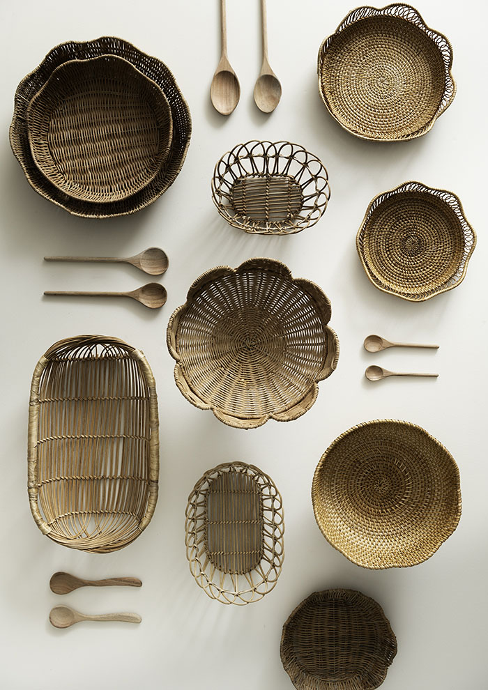 Anira brødkurv M rattan, Ø30 cm