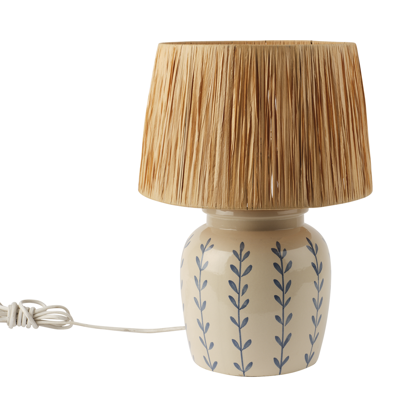Lisett lampefot Offwhite/blå Ø19,5xH28 cm